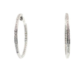 14k White Gold .80ct G SI1 Round Diamond Hoop Earrings